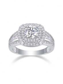 Nhẫn Moissanite bạc 925 cao cấp dành cho nữ, không gây dị ứng, thích hợp làm nhẫn đính hôn/cưới, quà tặng ngày Valentine/sinh nhật, hộp quà chống oxy hóa. - nhẫn - Xem 9