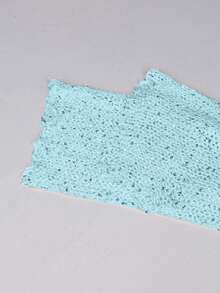 Áo khoác dáng rộng tay dài kiểu cánh dơi bằng vải lưới xuyên thấu đính sequin móc len Yuwenier gợi cảm, thích hợp cho các bữa tiệc lễ hội mùa xuân. - Màu xanh nhạt - Xem 10