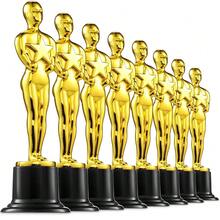 Gold Trophy Award Mini Trophies Bulk - (Pack Of 12) 6 Inch Tall Plastic Golden Statue Award, Party Themed Decorations, Winners Or Appreciation Gifts Game Prizes For Adults & - 獎盃 - 查看 1