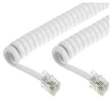 OISE ART STORE Cavo Telefonico Estensibile Spiralato Per Cornette Colore Bianco 2 Mt - - Multicolore - Visualizzare 2
