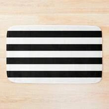 Black And White Horizontal Stripes Bath Mat Room Carpet Baths Bathroom Carpet For Home Entrance Non-Slip Bathtub Mat - 1PC - Xem 1