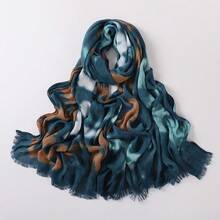 Dreamy Collection New Modest Hijab With Natural Crinkle Texture, Tie Dye Tie-Dye Printed Scarf, Breathable Muslim Headscarf - Multicolor - View 14