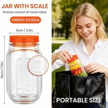 1 Hũ đựng salad - Loại mở nắp bên hông tiện dụng, thiết kế chống rò rỉ, có nắp đậy, cốc đựng thực phẩm trong suốt, kèm theo hộp đựng nước sốt 2,5 oz, thiết kế mở nắp bên hông dễ dàng lấy ra, đường kính lớn, sạch sẽ và không có góc chết, ngay cả người ngồi gù lưng cũng dễ dàng sử dụng, hoàn hảo cho văn phòng, trường học, du lịch, tiệc tùng, dùng làm hộp đựng salad, hộp cơm trưa, bát salad, bát salad có nắp, hũ Mason. - Nhiều màu - Xem 3