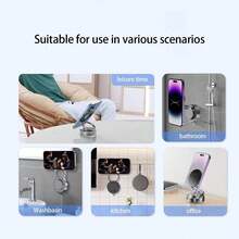 1pc Vacuum Suction Cup Magnetic Car Phone Holder, Rotatable Foldable Multifunctional Car Navigation Mount - Multicolor - View 9