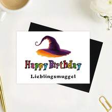 Birthday Card, Magical Card Happy Birthday, Wizard, Birthday Card, Witch Hat, - Multicolor - View 13