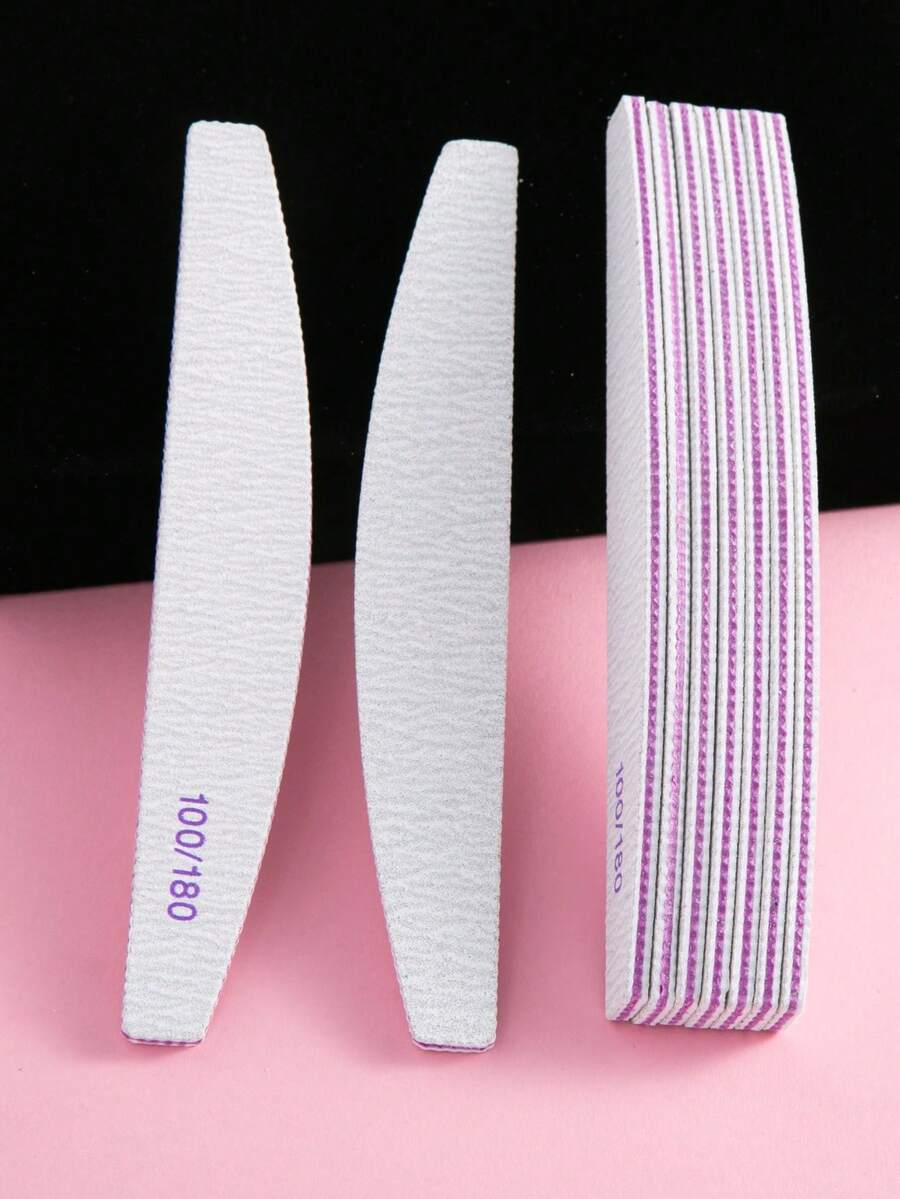 Nail Files100/180 Grit,Double Sided Emery Board Washable Emery Boards Reusable Nail Buffers Manicure Tools For Natural Nails Acrylic Nails Home And Salon Use - Multicolor - View 1