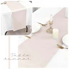 8 Pack Cream Table Runner 12 X 72 Inch Satin Table Runner For Rectangle Round TablesCream Table Runners For Wedding Birthday Banquets Engagements Party Decoration - Cream - View 6