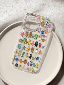 Hand In Hand Animal Print Clear Case Compatible With IPhone 13/11/17/17pro/16/14/15/15pro/15 Plus/15 Promax/7plus/8plus/X/Xs Max/Xr/11pro/12pro/13pro/14pro/12mini/13mini/11promax/12promax/13promax/14promax/14plus/17pro Max/17Air/6/6s Plus/7/8/16Pro/16plus/16promax/Se2/17promax&Compatible With Samsung Galaxy/A54/A14/A12/A13/A15/A32/A33/A24/A52S/S20/S21/S22/S23/S24/S23Plus/S24ultra/S25/A15/A33/A23 - Multicolor - View 1