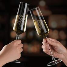 Customized Christmas Stemware, French Style Champagne Flutes, Sparkling Dessert Wine Glasses, Romantic Ceremonial Wine Glasses, Cocktail Glasses, Christmas Cocktail Glasses, Champagne Glasses, Personalized Christmas Glass Gifts, Family Christmas Glass Gifts - Champagne Glass B - View 5