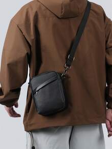 New Men's Bag, Casual Versatile, Universal Shoulder Sling Crossbody Backpack, Travel Storage Bag, Printed Retro Spring Bag, Stationery Shoulder Bag, Men's Gift Shoulder Bag, Mini Bag, Small Bag, Wallet, Office Bag, Shoulder Bag, Men's Side Bag, Camera Bag, Holiday Bag New Men's Bags, Casual Multi-Purpose, Universal Shoulder Sling Crossbody Backpack, Travel Storage Bag - Black - View 3