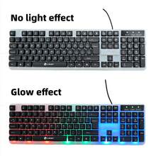 Teclado con sensación mecánica con cable de 104 teclas y juego de mouse con retroiluminación LED RGB, ideal para juegos y uso de oficina - Multicolor - Ver 8