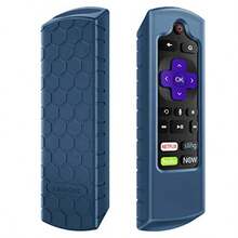 Case For Roku Voice Remote RCA1R RCAL7R Express HD 4K Ultra LT Enhanced Voice Express 3930 Premiere+ 3921 Streaming Stick+ Remote Anti Slip Shockproof Silicone Cover Cyan Blue - Xanh lam - Xem 1