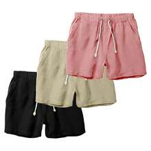 Set Of 3 Premium Linen Shorts For Men - Luxury Beachwear - 燧石 - 查看 1