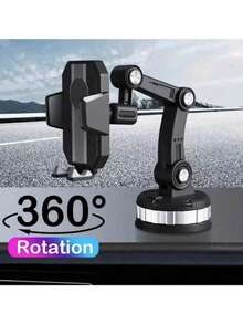 360° Rotatable Phone Holder - Durable ABS, Dashboard Mount With Adjustable Arm And Clamp, Suitable For Cars, Trucks, Construction Vehicles - A - View 2