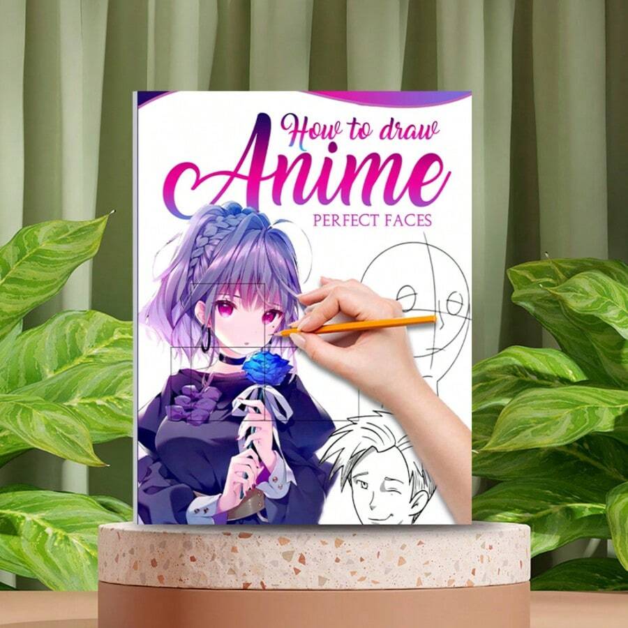 1份简单易学的动漫绘画教程，从零开始学习绘制动漫人物，初学者也能轻松画出完美的动漫人物脸部，适合作为礼物（不含画笔） - 1PC - 查看 1
