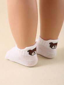 10/5 Pairs Random Cute Bear Print Baby Socks, Extended Non-Slip Heel Design, Super Soft Elastic Breathable, Suitable For 0-36 Months Toddlers Daily Wear & Back To School, Boys' Crawling Socks, Non-Slip Socks, Bear Socks, Back To School Children Gift Set - Multicolor - View 6
