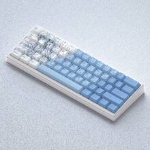 73-Key Yukino Gradient Blue Keycaps, PBT Dye-Sublimation Process, Cherry Height, Anime Keycaps, 2D Theme Keycaps, Compatible With Cherry/Gateron MX Switches, Suitable For Gifts And Personal Use, Hot-Swappable Keycaps, Personalized Keycaps, - Yukino Gradient Theme - View 2