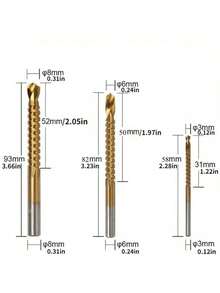 6件套阶梯钻头组，钛铸铁钻头，4-20、4-12、3-12mm宝塔形阶梯钻头，3mm、6mm、8mm锯齿钻头，M3、M4、M5、M6、M8、M10钛合金钻头组合钻丝锥套装 - 公制螺纹丝锥和钻头，适用于木工和金属加工，可用于钻孔，钛合金组合钻丝锥套装，公制螺纹M10丝锥，14.34六角柄手动维修工具，适用于手工、工厂、车间 - 6件套裝 - 查看 7