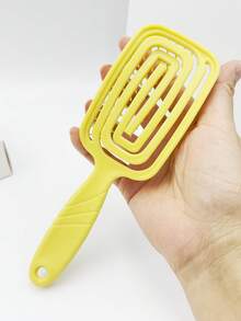 1pc Yellow Spiral Elastic Volumizing Hair Brush, Suitable For Wet & Dry Hair, Styling Comb - Yellow - View 6