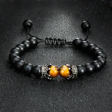 1 pieza de pulsera de 8 mm de textura mate negra, hecha a mano y ajustable, adecuada para añadir solemnidad a ocasiones de negocios - Multicolor - Ver 9