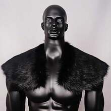 1 chiếc khăn choàng cổ lông giả kiểu Viking dành cho nam, phong cách thời Trung cổ Phục hưng, áo choàng chiến binh vua, trang phục Halloween LARP mùa đông, trang phục cosplay. - 1PC - Xem 7