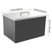 Einbau-Eisbox (508 x 355 x 342 mm) Edelstahl-Einbaukühler, 30 L gewerbliche Drop in Ice Chests mit Topfdeckel für den Außenbereich, inklusive Abflussrohr-Set, für kalten Wein Bier - 508 x 355 x 342 mm - Übersicht 10