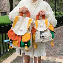 Ba lô Dopamine màu sắc dễ thương mùa xuân mới, dòng sản phẩm trẻ trung và đáng yêu, thiết kế nhiều ngăn, dung tích lớn, phù hợp cho đi làm, du lịch, đi học, ba lô kiểu Hàn Quốc/Nhật Bản, món quà dễ thương cho bạn gái, quà tặng bất ngờ - trắng - Xem 2