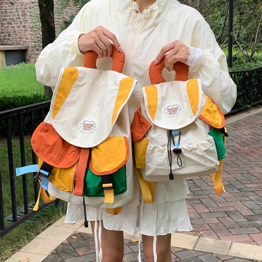 Ba lô Dopamine màu sắc dễ thương mùa xuân mới, dòng sản phẩm trẻ trung và đáng yêu, thiết kế nhiều ngăn, dung tích lớn, phù hợp cho đi làm, du lịch, đi học, ba lô kiểu Hàn Quốc/Nhật Bản, món quà dễ thương cho bạn gái, quà tặng bất ngờ