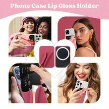Soft Touch Silicone Lip Gloss Phone Case For IPhone 17/16/15/14 Pro Max/Pro 16/15/14 Plus 17 Air 17/16/15/14, Minimalist Matte Design, Shockproof & Anti-Fingerprint Cover - Magenta - View 2