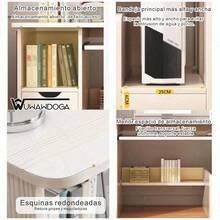 Escritorio moderno de estilo minimalista con dos cajones - Negro - Ver 4