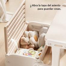 Juego de escritorio y silla multifuncional para niños con espacio para guardar juguetes - Negro - Ver 5