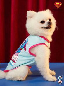 SUPERMAN X PETSIN X Krypto Cute Cartoon Illustration Print Pet Cat Dog Universal Comfortable Breathable Dog Vest - Multicolor - View 4