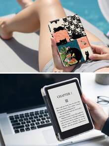 黑色猫咪拼接图案保护套，兼容 iPad Air 4/5（10.9 英寸）、iPad 7/8/9（10.2 英寸）、第十代 iPad，内置 Apple Pencil 插槽，支持自动睡眠/唤醒功能，也兼容三星 Tab S6（10.4 英寸）、Tab A9（11 英寸）、Kindle Paperwhite（第十二代，2024 年款），闪亮风格保护套，情人节/新年礼物之选。 - 彩色 - 查看 10