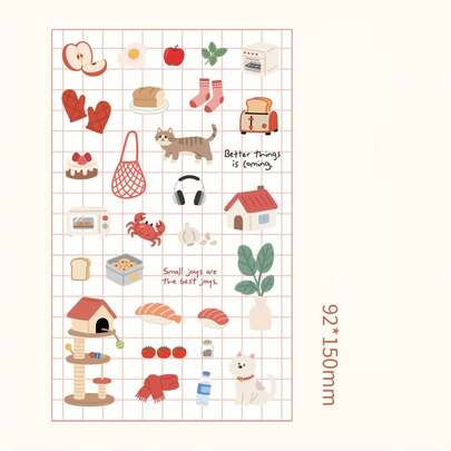 4 estilos de vasos de agua alegres coreanos - Estuches para teléfono DIY y pegatinas para diarios, regalo creativo de vuelta a la escuela y accesorios para planificadores