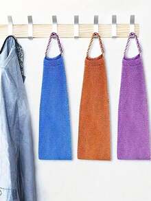 2pcs African Mesh Exfoliating Bath Towel Set, Double-Sided Design For Gentle Or Coarse Exfoliation, Effective Body Cleansing, Bathroom Back Scrubber Towel, Quality Mesh Material, Convenient Tie Design, Bath Sponge, Smooth Skin, Suitable For Daily Use (Blue, Purple) - A - View 4