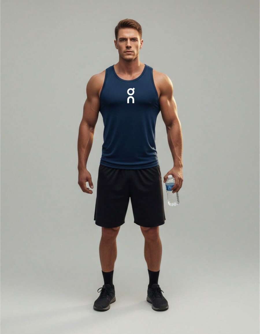Men's Dry-Fit Tank Top - O/N 01 - Gym, Running, Crossfit, Skateboarding, Basketball - Màu xanh hải quân - Xem 1