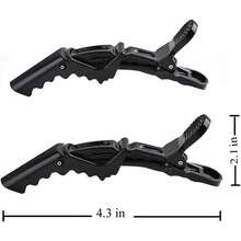 5pcs Professional Salon Hair Clips - Strong Grip Alligator Clips For Hair Straightening, Cutting, Coloring & Styling, Ideal For Salon, Home & DIY Use - 黑色 - 查看 6