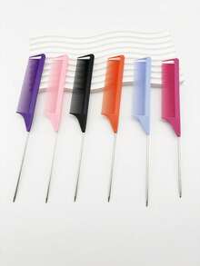 3/6pcs Hair Coloring Highlighting Sectioning Hairstyling Rat Tail Comb - Multicolor - View 13