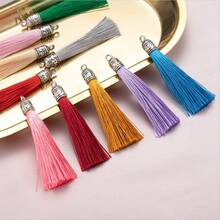 10个6厘米彩色流苏吊坠，适用于DIY复古耳环、吊坠和珠宝制作配件 - 6cm流蘇 - 查看 10