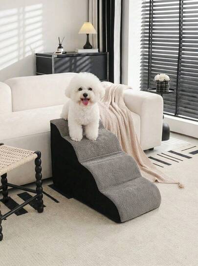 PETSIN Pet Stairs, Dog Ladder Steps, Non-Slip Climb Stairs For Medium/Large/Small Dogs To Climb On Bed, Cat Bedside Climb Ladder