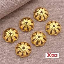 30颗18K镀金花形珠帽，空心黄铜金属珠端帽，镂空散珠，适用于DIY工艺品、耳环、项链、珠宝制作 - 彩色 - 查看 10