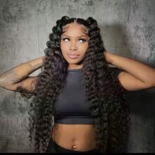 Uveous Deep Wave Lace Front Wigs Human Hair 200% Density 13x4 HD Transparent Deep Wave Frontal Wigs Human Hair With Baby Hair Natural Color Halloween Season - 自然色 - 查看 2