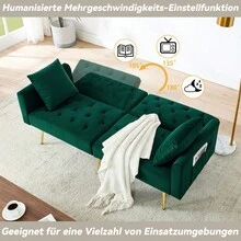 Sofa Bed Mattress - Green + Velvet - View 11