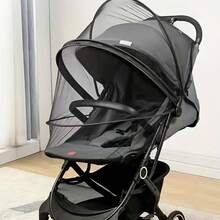 Mosquiteiro universal para carrinho de bebê, cobertura total, rede anti-mosquitos para carrinho infantil, acessórios de verão - Preto - Ver 4