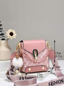Mini Phone Bag Set - Fashionable Printed Shoulder Crossbody Bag - Pink - View 3