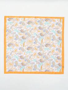 1pc Cashew Flower Print Fresh Fashion Bandana Scarf, Women Headband Square Scarf - Multicolor - View 6