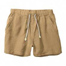 Set Of 3 Premium Linen Shorts For Men - Luxury Beachwear - 墨綠色 - 查看 3