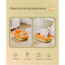 Large Litter Box, Thickened Splashproof Cat Toilet, Cat Pet Supplies, Litter Box With Scoop - one-size - View 8