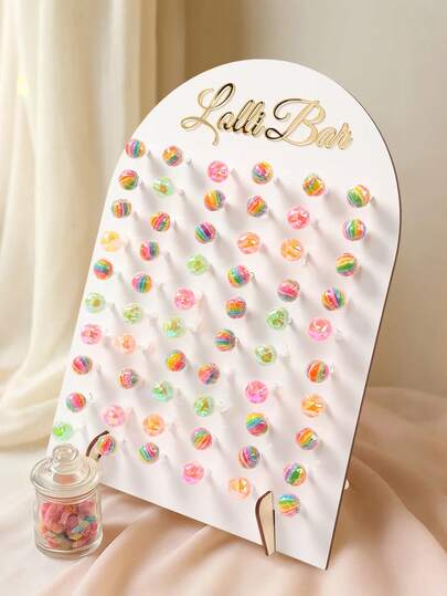 1 Set Wooden Lollipop Display Stand, 60 Holes Lollipop Holder, Creative Candy Rack For Wedding Birthday Party Dessert Table Decor, Wooden Lollipop Display Stand For Wedding, Birthday, Anniversary Tabletop Centerpiece, Candy Rack, Cupcake Stand, Cake Stand, Wedding Decor, Party Supplies, Wedding Accessories, Birthday Cake Stand