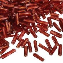 uxcell 1200個 ガラスビューグルビーズ 6x1. 7mm チューブミニロースガラスシードスペーサービーズ DIYイヤリング ネックレス ブレスレット 宝石メイキング用( 赤) - スタイル - チェックする 1